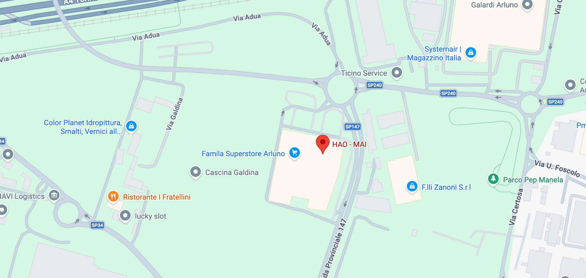 Posizione del negozio Aumai a Arluno su Google Maps